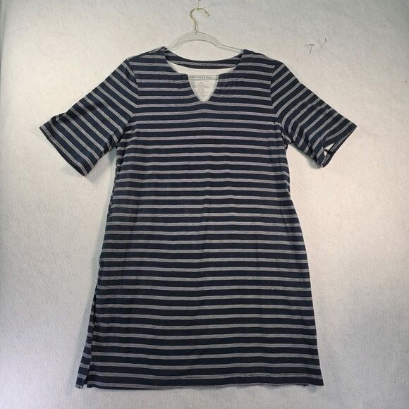 HANG TEN Short Sleeve Knit Dress Women's Size XL Navy Stripe UPF 50+ Beach - Picture 10 of 10